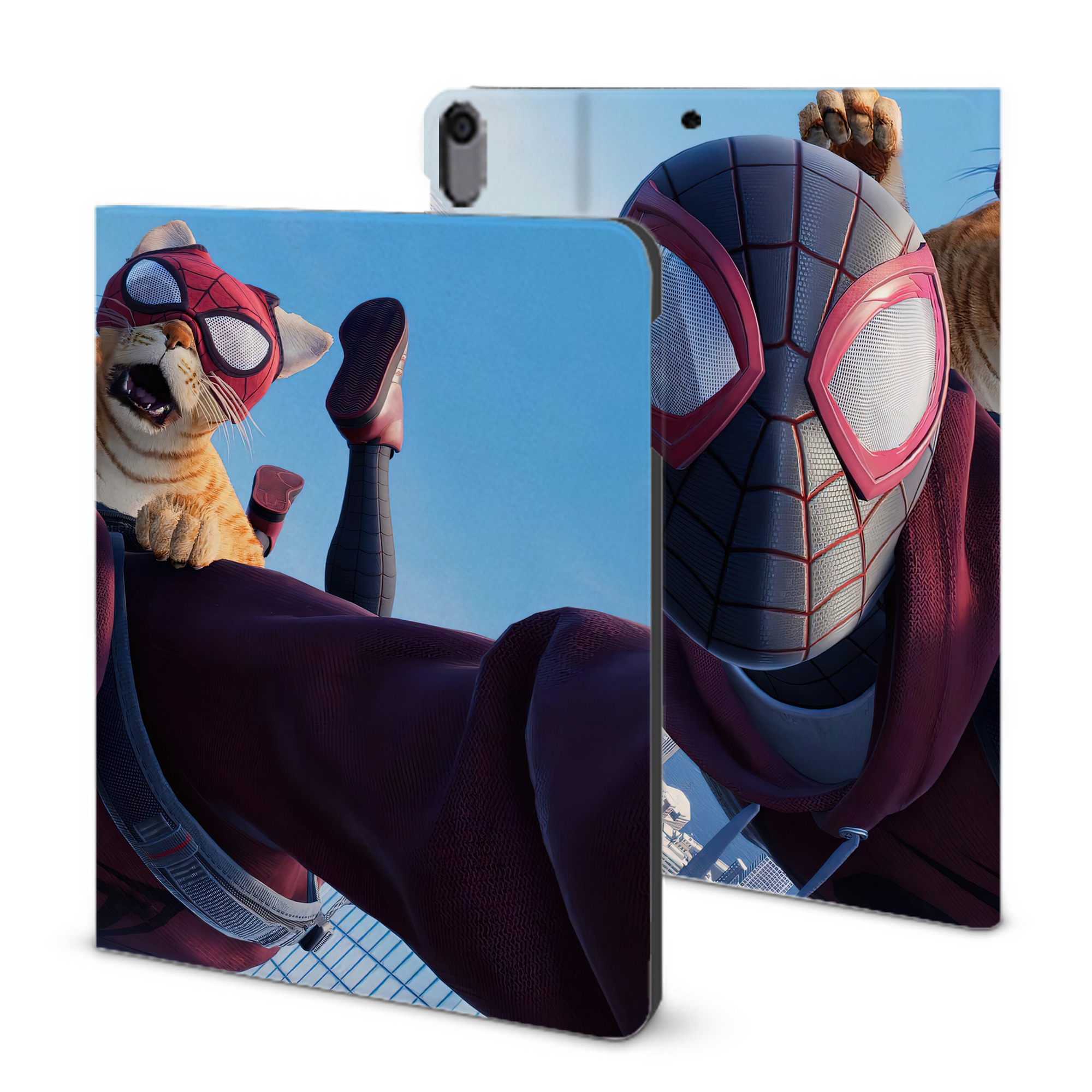 （画像用） Spider Man スパイダーマン IPad ケース ブック型 PUレザー TPU 耐衝撃 軽量 薄型 ペン収納なし 全面保護 IPad 各モデル対応